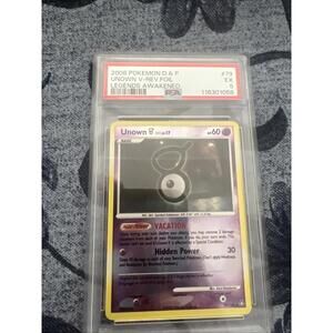 Pokemon TCG Unown [V] Lv.17 D&P Legends Awakened Reverse Holo Uncommon PSA 5